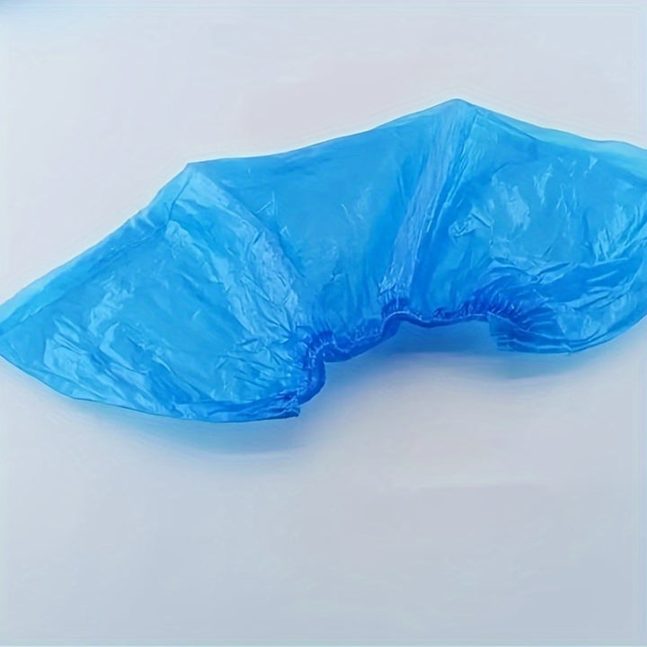 Disposable Plastic Boot & Shoe Covers (100 Pieces) - Durable, Water-Resistant, Non-Slip Protective Footwear for Cleaning, Travel, Hotels