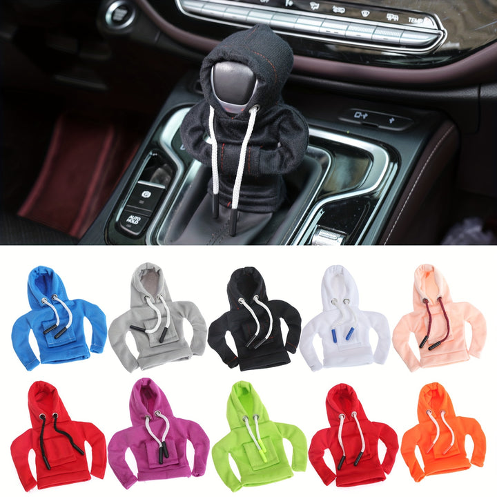 Large Size Universal Car Gear Shift Cover Hoodie, Fashionable Mini Hooded Sweatshirt For Auto Gear Stick Shifter Knob, Interior Accessories Decor