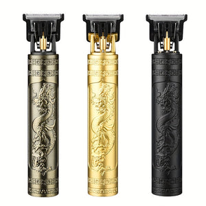 [Professional Hair Clipper] Rechargeable Professional Electric Hair Clipper Kit for Men - 1-Set, Dragon Design in Golden, Black, & Copper, 400mAh Lithium Battery, Ideal Father's Day Gift