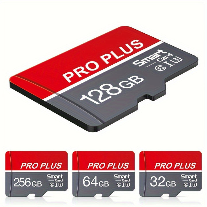 MICRODRIVE Pro Plus Memory Card/TF Cards - High-Speed Class 10 U3, Red & Gray, Available in 4GB to 256GB - Reliable Performance for Smartphones, Tablets & More, MICRODRIVE