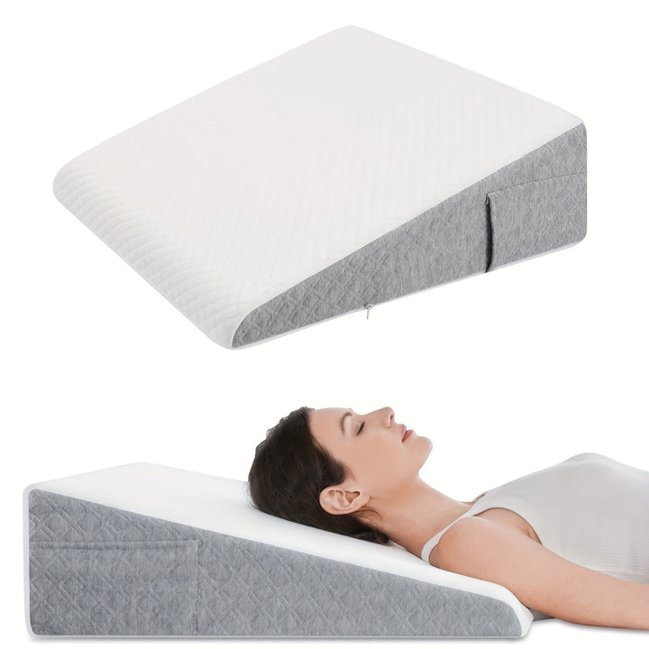 8" 10" 12" Bed Wedge Pillow For Sleeping Triangle Incline Wedge With Memory Foam Top, Elevated Leg Pillow After Surgery