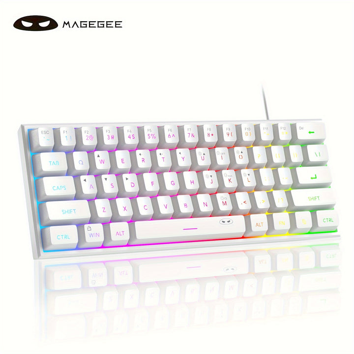 MageGee TS91 Mini 60% Gaming/Office Keyboard, Keycap Type Wired RGB Backlit Compact Computer Keyboard For Windows/Mac/Laptop