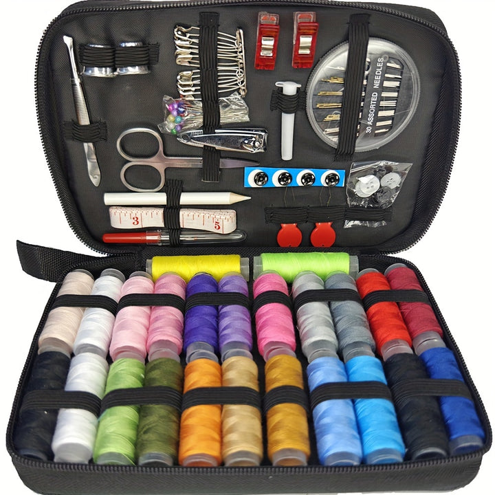 [BOBODE Sewing Kit] BOBODE 43/104pcs Sewing Kit - 24-Color Threads, Needle and Thread Kit for Small Fixes, Basic Mini Travel Sewing Kit for Emergency Repairs, Color: Black, No Printing