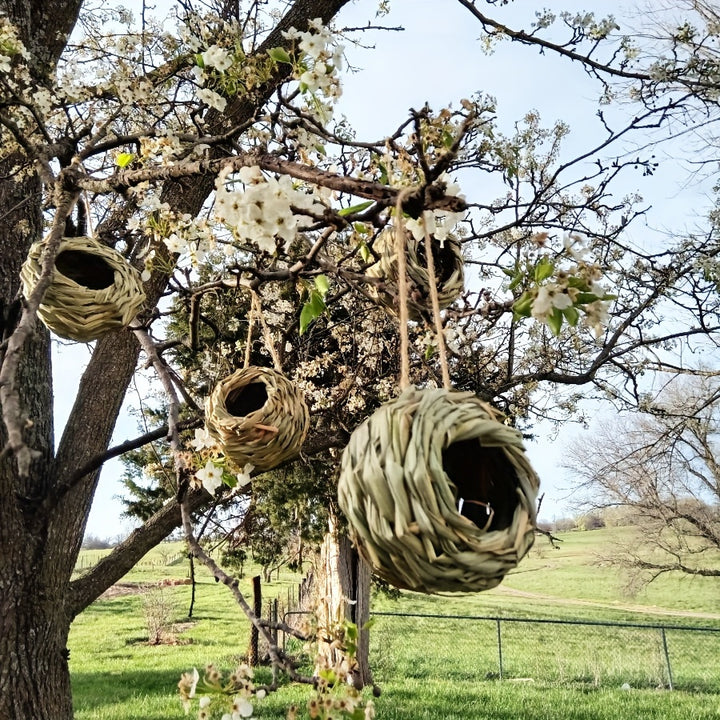 2pcs/3pcs/4pcs Hand Woven Hummingbird Nest House - Perfect for Outdoor Garden and Yard, Ball Shape Design for Comfortable Nesting
