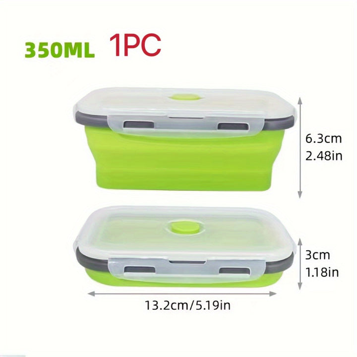 Microwaveable BPA Free Collapsible Silicone Food Storage Container - Stackable Space Saving | Freezer, Dishwasher Safe | Collapsible Leftover or Meal Prep Lunch Box Containers