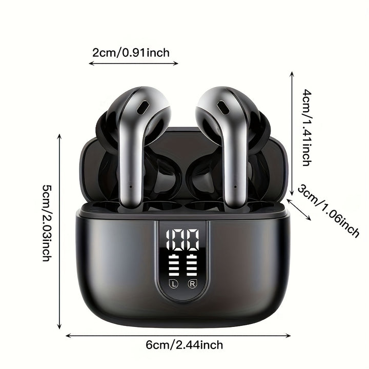 Wireless Earbuds 60H Playback LED Power Display With Wireless Charging Case In-Ear Earbuds With Mic