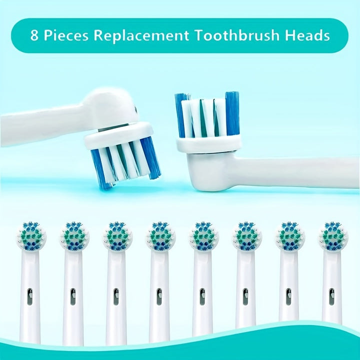 Replacement Heads for Electric Toothbrushes, Available in Packs of 4, 8, Or 16, Compatible with Oral B Models.