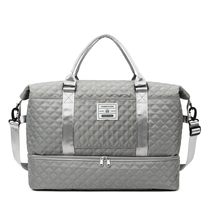 Large Capacity Water-Resistant Travel Duffle Bag - Fashionable Polyester Gym Yoga Tote with Adjustable Strap, Zipper Closure, Polyester Lining - Hand Washable