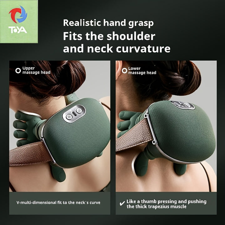 A Portable Electric Massager Equipped with a Powerful Brushless Motor - Features Acupressure And Kneading Devices with Massage Nodes, Suitable for The Neck, Back, And Shoulders - Therapeutic Massager, Ideal for Office Use