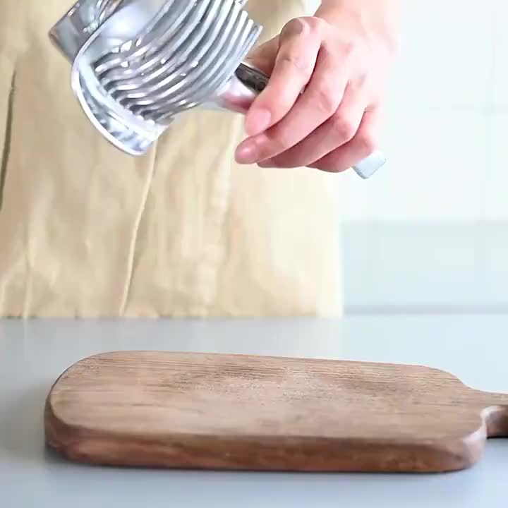Slicer, Slice Tomatoes, Lemons, and Onions Effortlessly with this Stainless Steel Kitchen Utensil! Kitchen Accessories