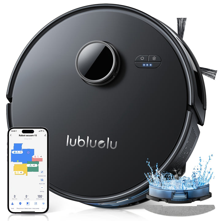 Lubluelu L15 3-in-1 Robot Vacuum & Mop Combo - 5000Pa Suction, Auto-Charging, 5 Floor Maps, 30 No-Go Zones, WiFi/App Control, Ideal for Pet Hair & Hard Floors