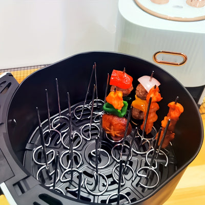10pcs Air Fryer Stand Up Skewers: Food Grade Stainless Steel, Thick, BBQ Kebab Sticks
