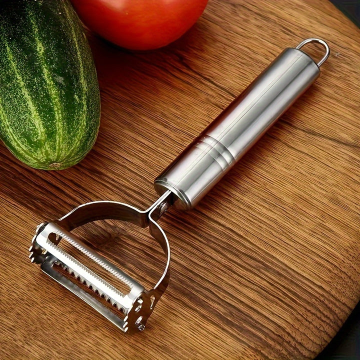 Stainless Steel Multi-Function Peeler - 1pc Universal Kitchen Vegetable Slicer & Julienne Cutter - Manual Food Processor, Durable Potato Peeler, Fruit & Veg Shredder for Thanksgiving & Christmas Essential Cooking Tool