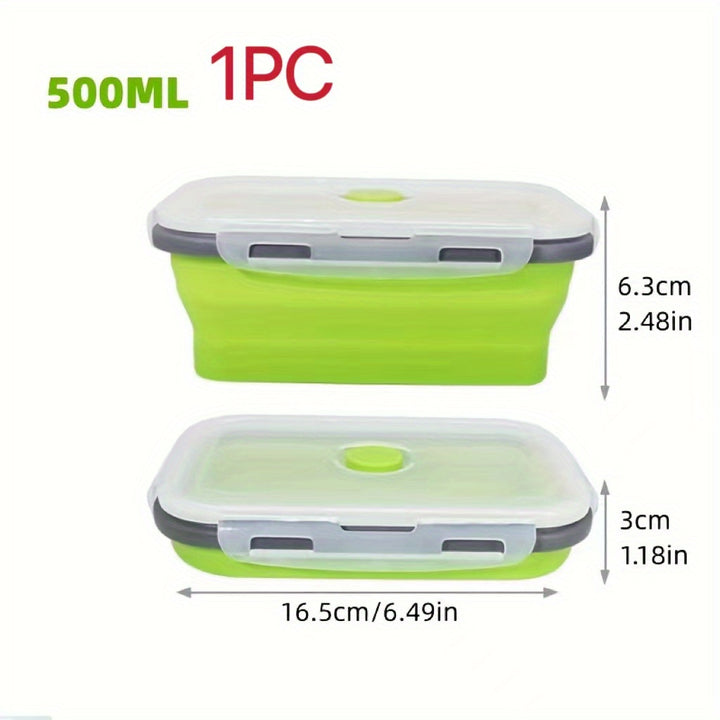 Microwaveable BPA Free Collapsible Silicone Food Storage Container - Stackable Space Saving | Freezer, Dishwasher Safe | Collapsible Leftover or Meal Prep Lunch Box Containers