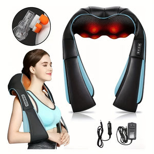 Neck Shoulder Back Massager with Heat - Shiatsu Neck Massager Present, Gift for Men/Women/Mom/Dad - Deep Kneading Massage for Neck, Back, Shoulder, Waist, Leg, Feet and Muscle