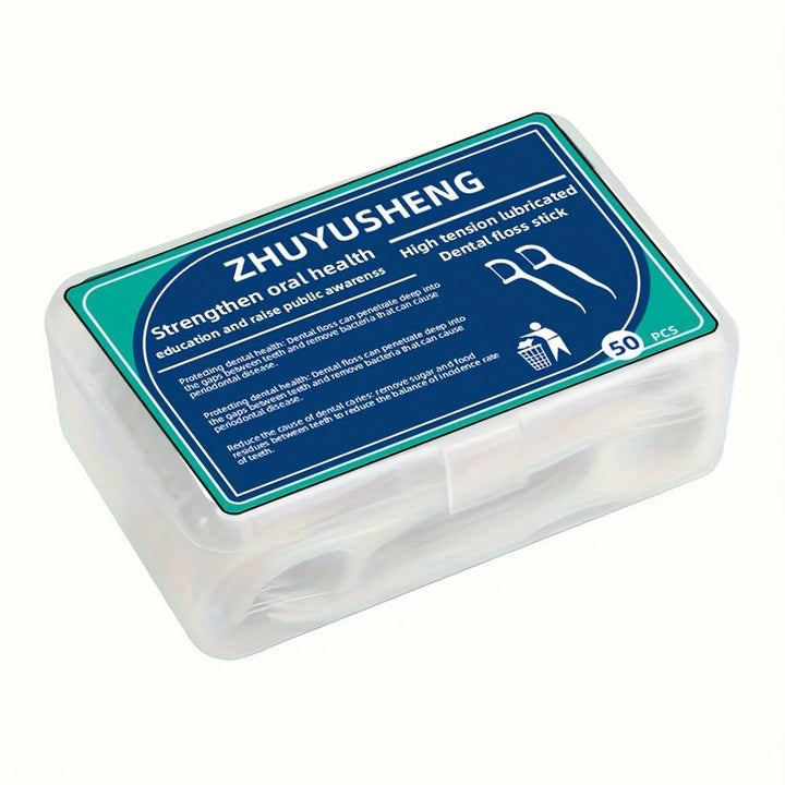 50/200 Count Dental Floss Picks, Sealed Storage Box.Extra Thin Glide, Advanced Clean Floss Picks, Suitable For Oral Care, No Break & No Shred Floss, Portable Disposable Dental Floss Stick, Essential For Daily Travel And Home