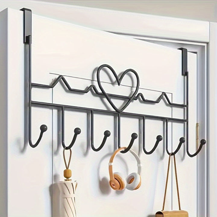 [Multi-Purpose Hook Rack Organizer] Contemporary Wall Mounted Hook Rack, Painted Finish, Multi-Purpose Organizer for Home and Office Use