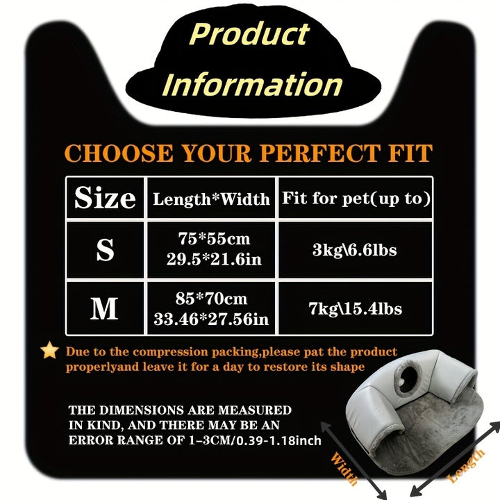 Tunnelle de chat confortable 3-en-1 - Tapis de jeu et nid chaud avec fond antidérapant pour chats de petite à moyenne taille, lapins et hamsters