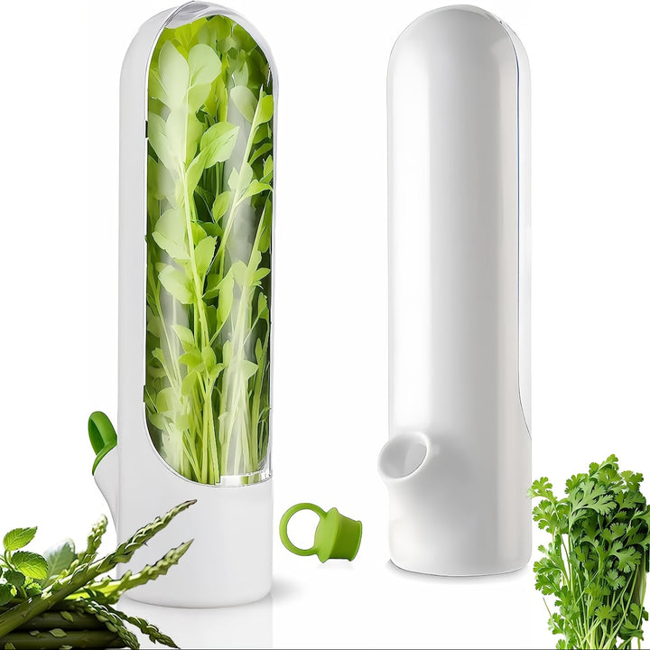 [1/2pcs Fresh Herb Preservation Pod] 1/2pcs Vegetables Preservation Pod Herb Preservation Vegetables Fresh Coriander Container Suitable For Refrigerator, Keep Bottle Herb Preservation, For Mint Refrigerator Storage, Keep Gree