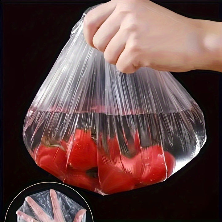 [100-Pack Reusable Transparent Covers] 100-Pack Reusable Elastic Food Storage Covers - Transparent Stretchable Plastic Bowl Plate Seal Wrap, Unscented, Perfect Alternative to Aluminum Foil and Cling Film