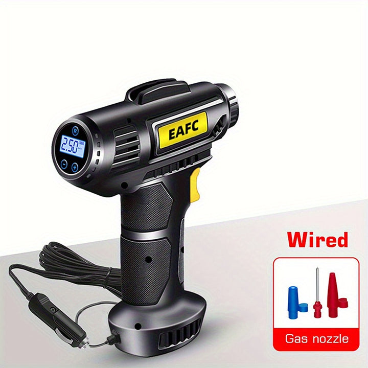 150PSI Cordless Portable Air Compressor: Car Tire Inflator Pump With Pressure Gauge & Light For Cars, Motorcycles & Bicycles