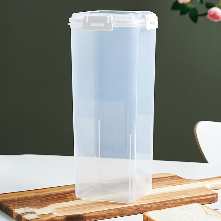 [Upgraded Snap-Lock Fresh Organizer] 1-Pack Plastic Bread Box - Flip Top Lid Rectangular Bread Storage Container - Freezer-Safe Reliable Sealing for Kitchen Freshness Preservation