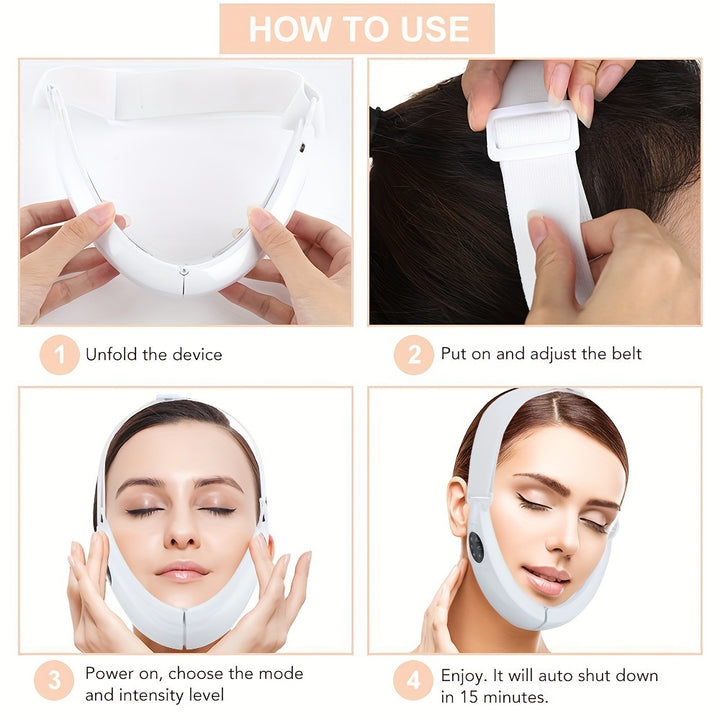 USB Rechargeable V Line Face Lift Massager, Facial Shaping Device - White, Gift for friend