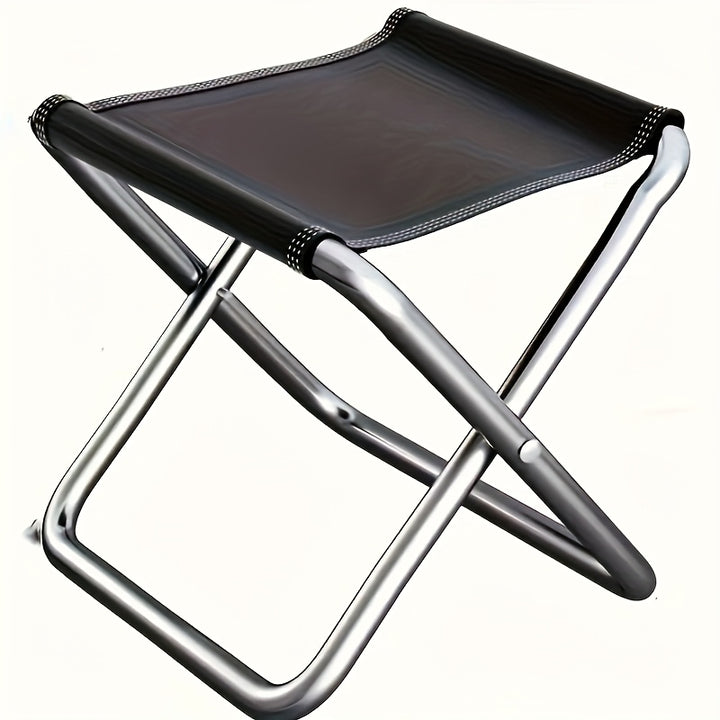 1pc Ultra Compact Folding Stool - Lightweight & Durable Aluminum Alloy Frame, Quick-Fold Design for Travel, Camping, Fishing, Beach, and Outdoor Adventures - Portable & Easy to Carry, Beach Stool | Modern Outdoor Stool | Dura