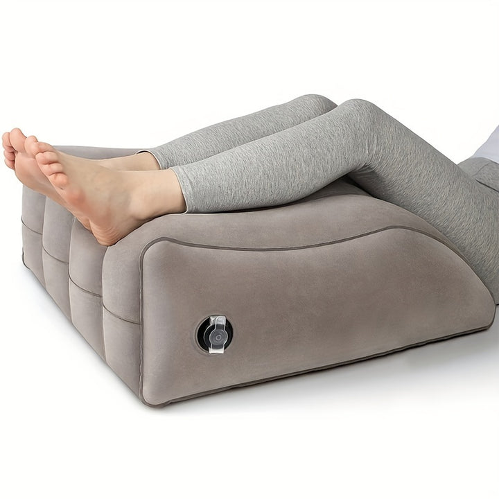 1pc Inflatable Comfort Leg Elevation Pillow - Ergonomic Wedge Design For Enhanced Blood Circulation, Leg Injury Recovery, And Relaxation - Portable With Storage Bag, Versatile, And Compact For Travel, Perfect Christmas, Hallo