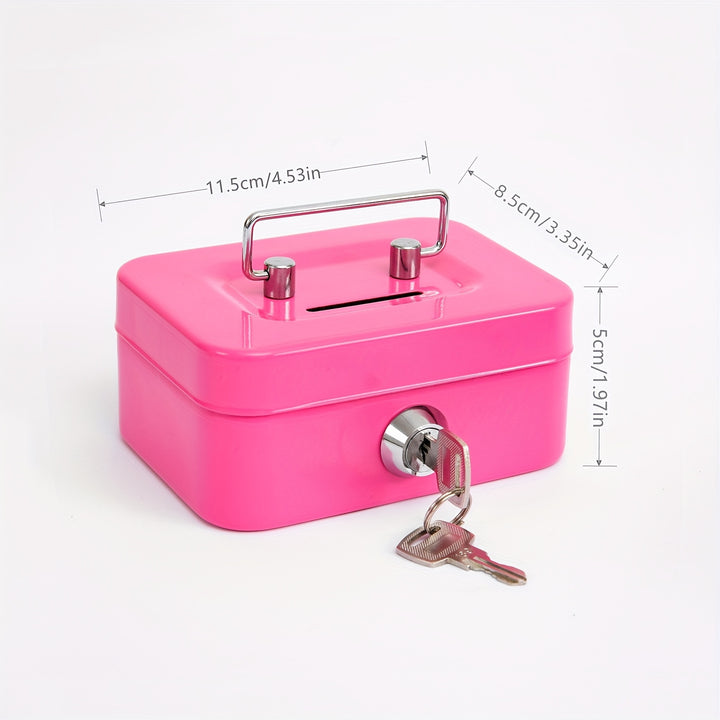 1pc Metal Keylock Storage Box, Money Box, Adult Deposit Box, Coin Deposit Box, Adult Deposit Box, Deposit Box, Cash Register 4.5 * 3.8* 2.3"/11.5 * 9.9 * 5.8cm