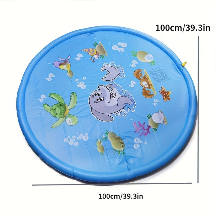 1pc Inflatable Water Spray Mat for Kids - Splash-Proof Outdoor Play Mat with Fun Sprinkler System