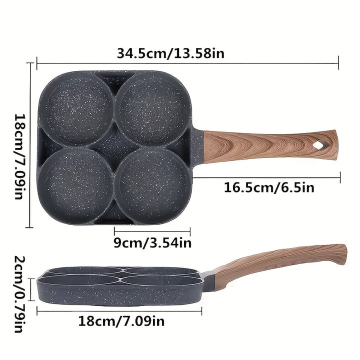 4-Hole Non-Stick Frying Pan Made of Maifan Stone