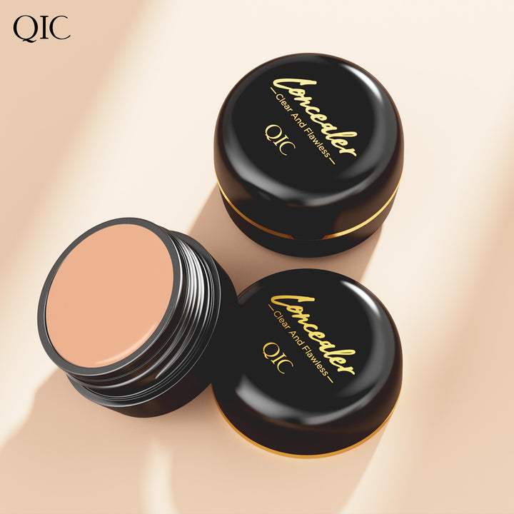 QIC Full Coverage Concealer Cream - Waterproof, Matte Finish for All Skin Tones, Hides Scars & Dark Spots, Long-Lasting, Multi-Color, Plant-Based Formula