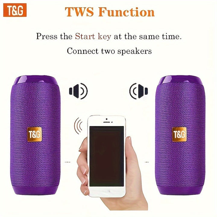 [Portable Wireless TG117 Speaker] TG117 Portable Wireless Speaker, TWS Stereo, Built - In Mic For Calls - FM Radio, TF Card, USB Playback - Ideal For Use