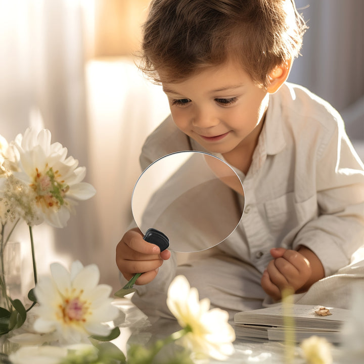 [5X Magnifying Glass] 5X Magnifying Glass with 5.12in Lens - Hands-Free Adjustable Neckwear for Seniors - Ideal for Reading, Sewing, Crafting, Cross Stitch - No Battery Required