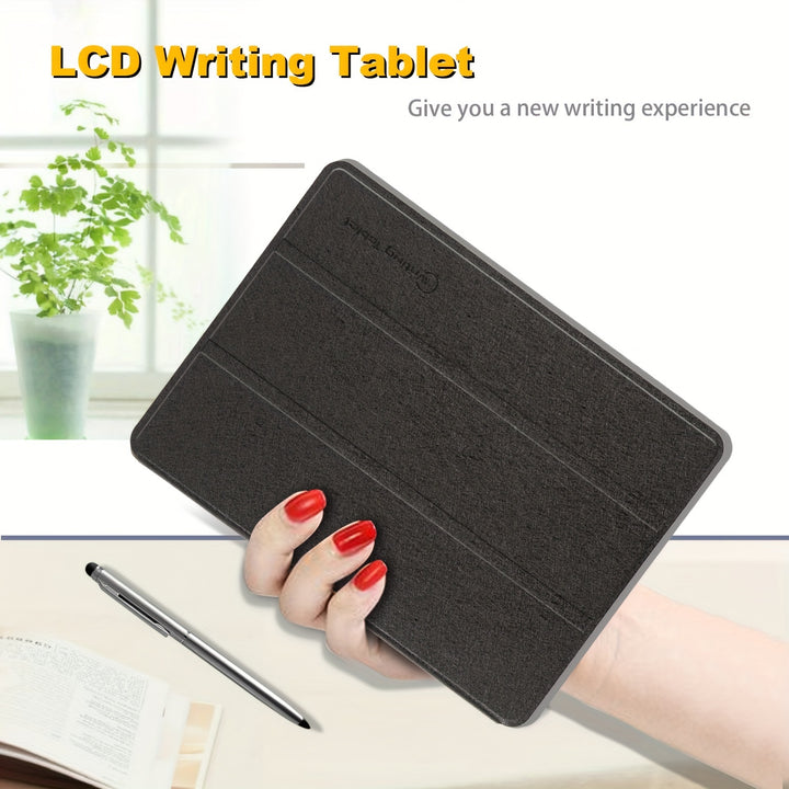 23.62cm LCD Writing Tablet With Leather Protective Case, Drawing Board Digital Handwriting Pad Doodle Board, Gifts For Students/Adults And Christmas, Writing Supplies For Family School Or Office Supplies