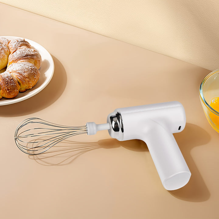 [Portable Electric Whisk Mixer] 1pc HOTU Handheld Electric Eggbeater & Whisk - USB Rechargeable, Cordless, Portable, Lightweight, Easy-to-Use Hand Mixer for Baking Cakes, Cookies, Muffins - Ideal for Home Bakers & Professiona