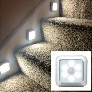 6-LED Motion Sensor Light, Battery Operated, Cordless LED Step Night Light for Indoor Use, Under Cabinet, Hallway, Stairway, Closet, Kitchen, 36V Max Voltage, Electronic Parts Included (Battery Not Included)