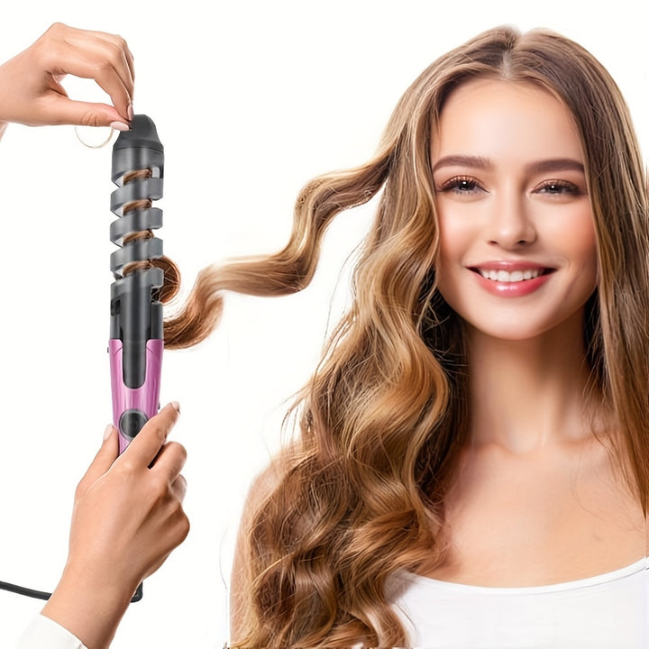 US PLUG Rizador de Cabello Varita de Rizado Espiral Rizador Profesional Rodillo de Cabello Rizador, Regalo Perfecto de Vacaciones para Mujeres, Niñas