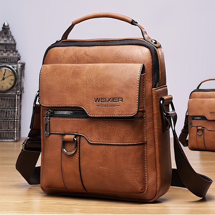 [Genuine Leather Crossbody Business Bag] Men's Genuine Leather Crossbody Bag Shoulder Bags Vintage Handbags Business Bag