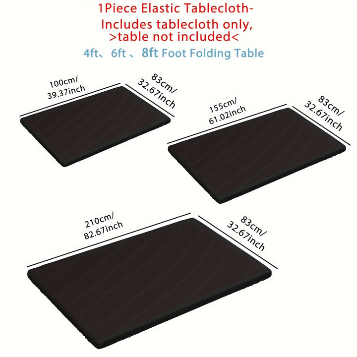 [4ft/6ft Foldable Tablecloth] 1pc Washable Rectangular Tablecloth for Outdoor Parties and Camping - Foldable, Elastic, and Fitted - 4ft/6ft Size - Durable Polyester Fabric for Home Decor