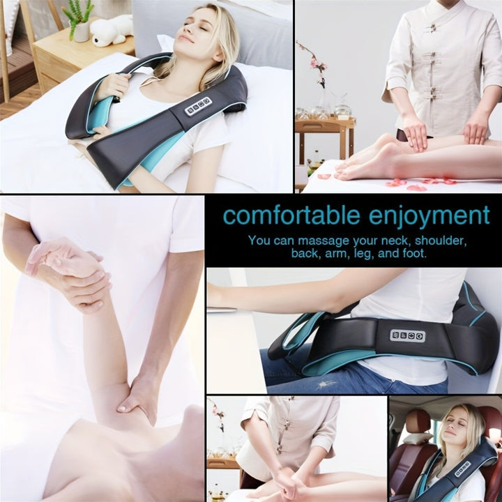 Neck Shoulder Back Massager with Heat - Shiatsu Neck Massager Present, Gift for Men/Women/Mom/Dad - Deep Kneading Massage for Neck, Back, Shoulder, Waist, Leg, Feet and Muscle
