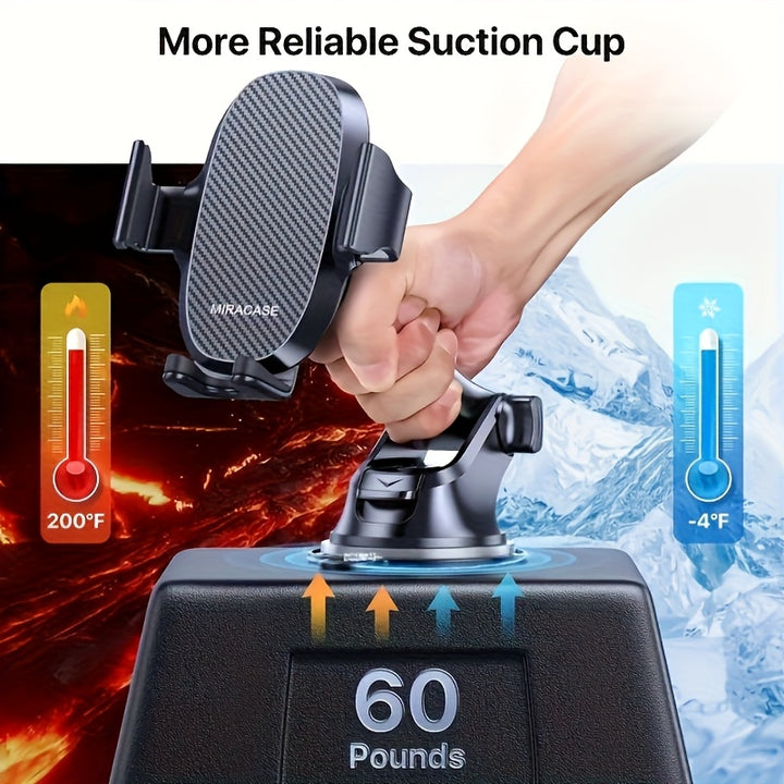 [3-in-1 Phone Holder] 3-in-1 Car Phone Holder Mount, Universal Cell Phone Holders for Your Car Dashboard Air Vent, Adjustable Car Phone Holders Fit for All Phones, By Miracase