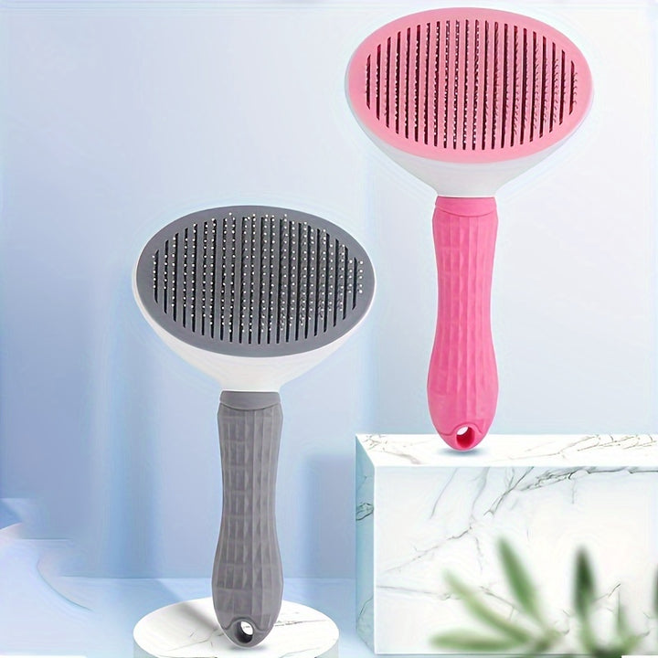 Easy-Clean Pet Hair Removal Comb for Dogs & Cats - One-Click Detangling, Automatic Floating Design, Hair Removal Comb, Easy, Automatic, Pet