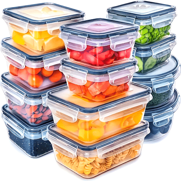 24-Pack BPA-Free Airtight Food Storage Container Set - Easy Snap Lock Lids, 12 Boxes And 12 Lids - For Picnics, Camping, Office, And School, Keep Your Food Fresh And Organized, Christmas Gift, Local Warehouse Delivery