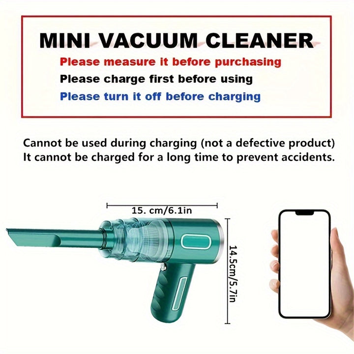 Portable Home And Car Vacuum Cleaner USB Rechargeable Car Dust Cleaner Handheld Super Power Home Wireless Vacuum Cleaner For Automobile Household