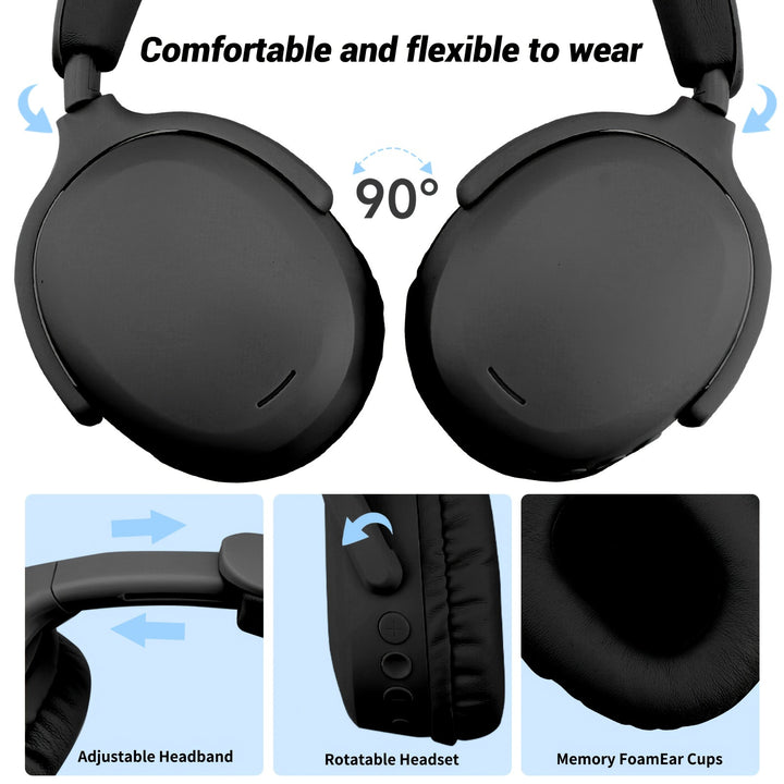 MUZIXU FV88 Wireless Earbuds with Built-in Mic, Adjustable Fit, Long Battery Life - Perfect for Movies, Gaming & Calls - USB Compatible, Ideal Birthday or Holiday Gift