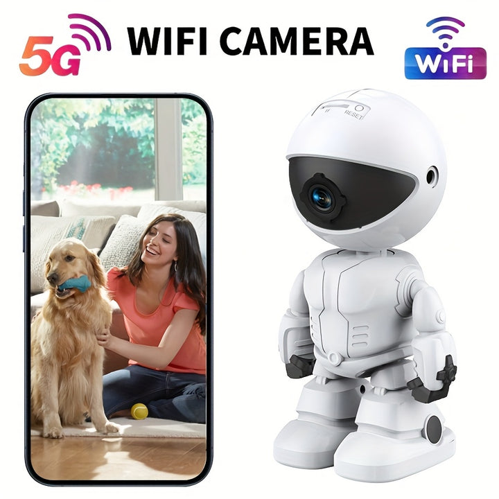 [Intelligent Robot Security Camera] 3 Million Pixels Pet Home Intelligent Security Camera - Motion Detection HD Robot Camera with Two-way Voice, Automatic Tracking, Alarm, and 360 HD Night Vision - Cell Phone Remote Monitorin