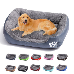 Grand Lit pour Animaux en Peluche Imperméable Carré - 1pc Couchette Confortable pour Chien et Chat - Tapis Lavable d'Été pour Chiens de Taille Moyenne à Grande, Fournitures pour Animaux