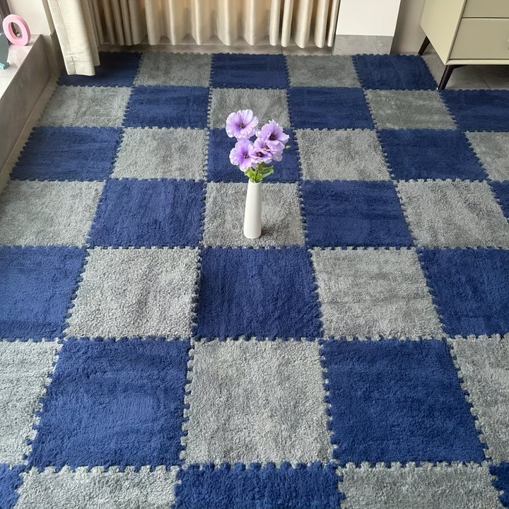 [40 piezas de Alfombra Moderna de Felpa Engrosada] 40 piezas de Alfombra de Parcheo Moderna de Felpa Engrosada para Dormitorio, Sala de Estar, Cuarto de Abrigos, Renovación de Casa de Alquiler, Adecuada para Todas las Estaciones